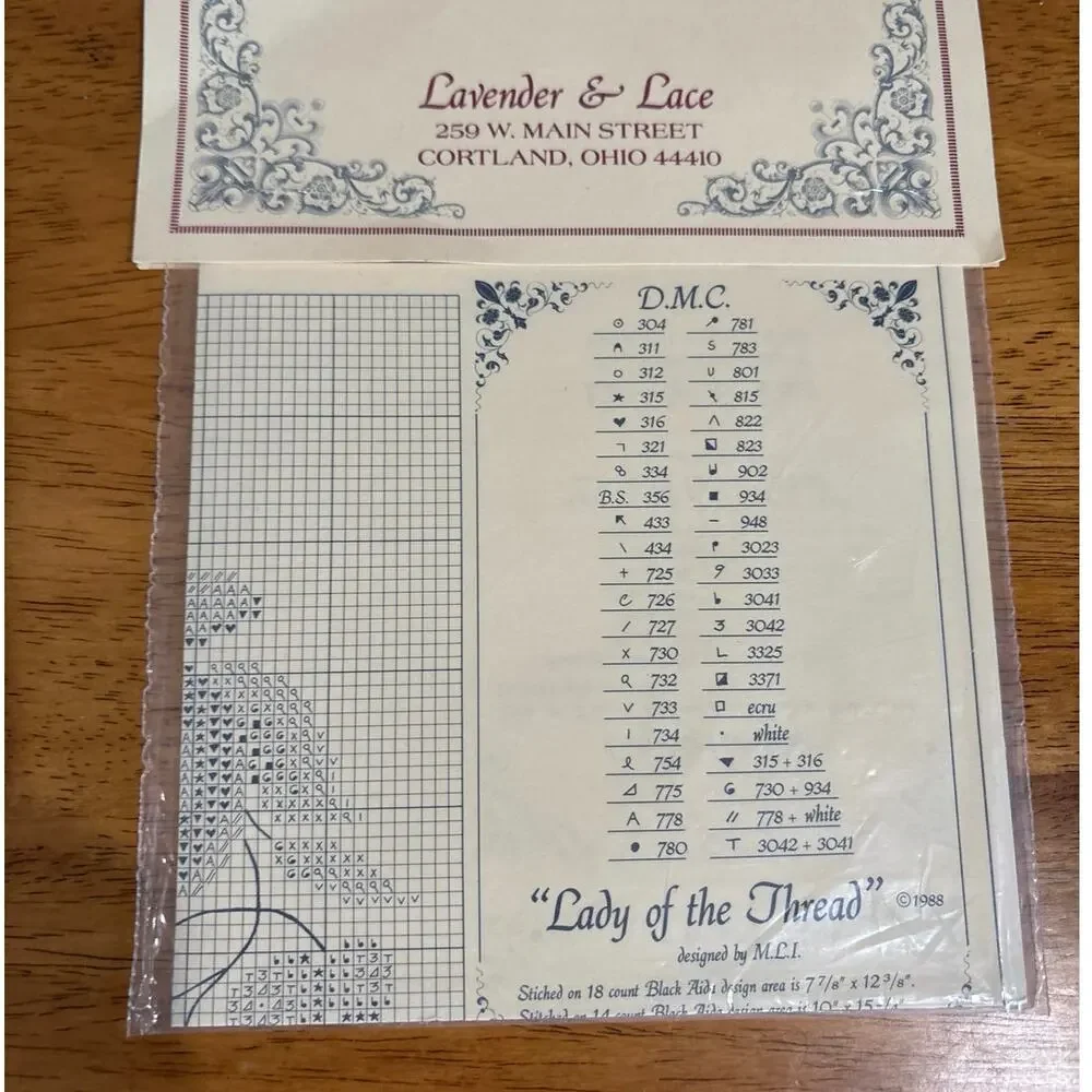 Lavender & Lace Victorian Chart Design Cross Stitch VINTAGE Lot of 4 Patterns